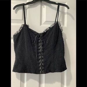 Shimmer and Lace Crop Corset Top